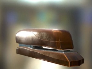 stapler rigged and animated copper version 3D Model