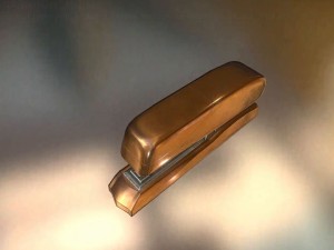stapler rigged and animated copper version 3D Model