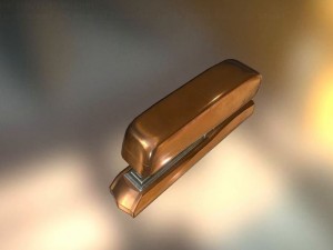 stapler rigged and animated copper version 3D Model