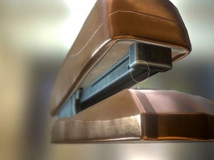 stapler rigged and animated copper version 3D Model