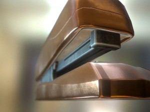 stapler rigged and animated copper version 3D Model