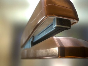 stapler rigged and animated copper version 3D Model
