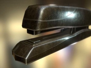 stapler rigged and animated brass version 3D 모델