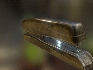 stapler rigged and animated brass version 3D 모델