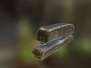 stapler rigged and animated brass version 3D Model