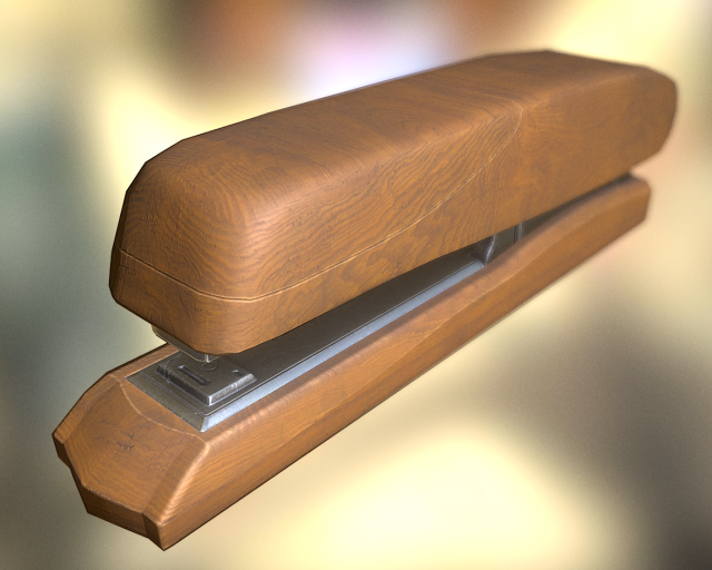 stapler rigged and animated wood version 3D Model .c4d .max .obj .3ds .fbx .stl .blend 