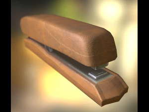 스테이플러 조작 및 애니메이션 목재 버전 3D 모델