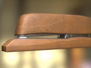 스테이플러 조작 및 애니메이션 목재 버전 3D 모델