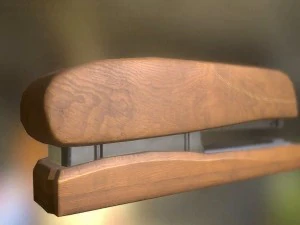 스테이플러 조작 및 애니메이션 목재 버전 3D 모델