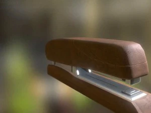 스테이플러 조작 및 애니메이션 목재 버전 3D 모델