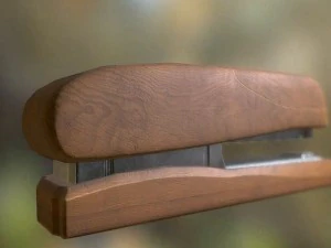 스테이플러 조작 및 애니메이션 목재 버전 3D 모델