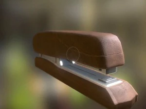 스테이플러 조작 및 애니메이션 목재 버전 3D 모델