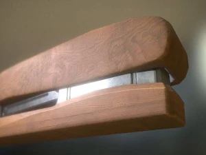 스테이플러 조작 및 애니메이션 목재 버전 3D 모델