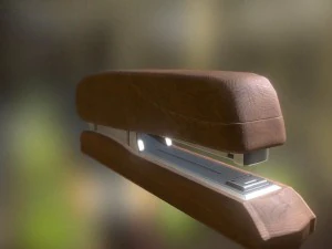 스테이플러 조작 및 애니메이션 목재 버전 3D 모델
