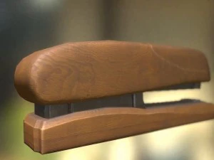 스테이플러 조작 및 애니메이션 목재 버전 3D 모델