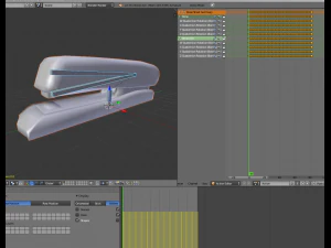 스테이플러 조작 및 애니메이션 목재 버전 3D 모델