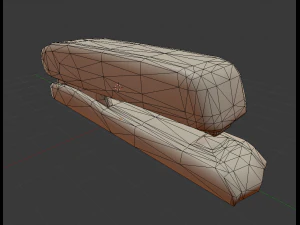 스테이플러 조작 및 애니메이션 목재 버전 3D 모델