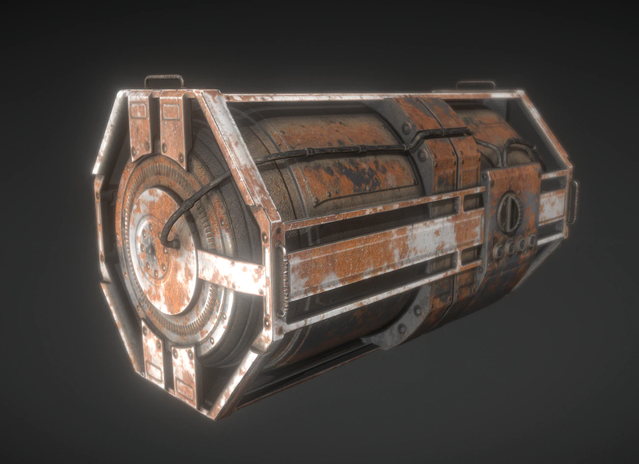 futuristic backup generator rusty version 3D Model .c4d .max .obj .3ds .fbx .stl .blend 