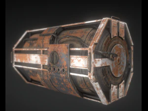 futuristic backup generator rusty version 3D Model