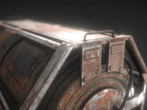 futuristic backup generator rusty version 3D Model