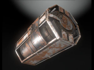 futuristic backup generator rusty version 3D Model