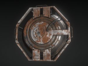 futuristic backup generator rusty version 3D Model