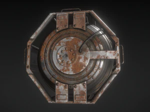 futuristic backup generator rusty version 3D Model
