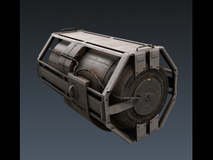futuristic backup generator old and dirty version Model 3D