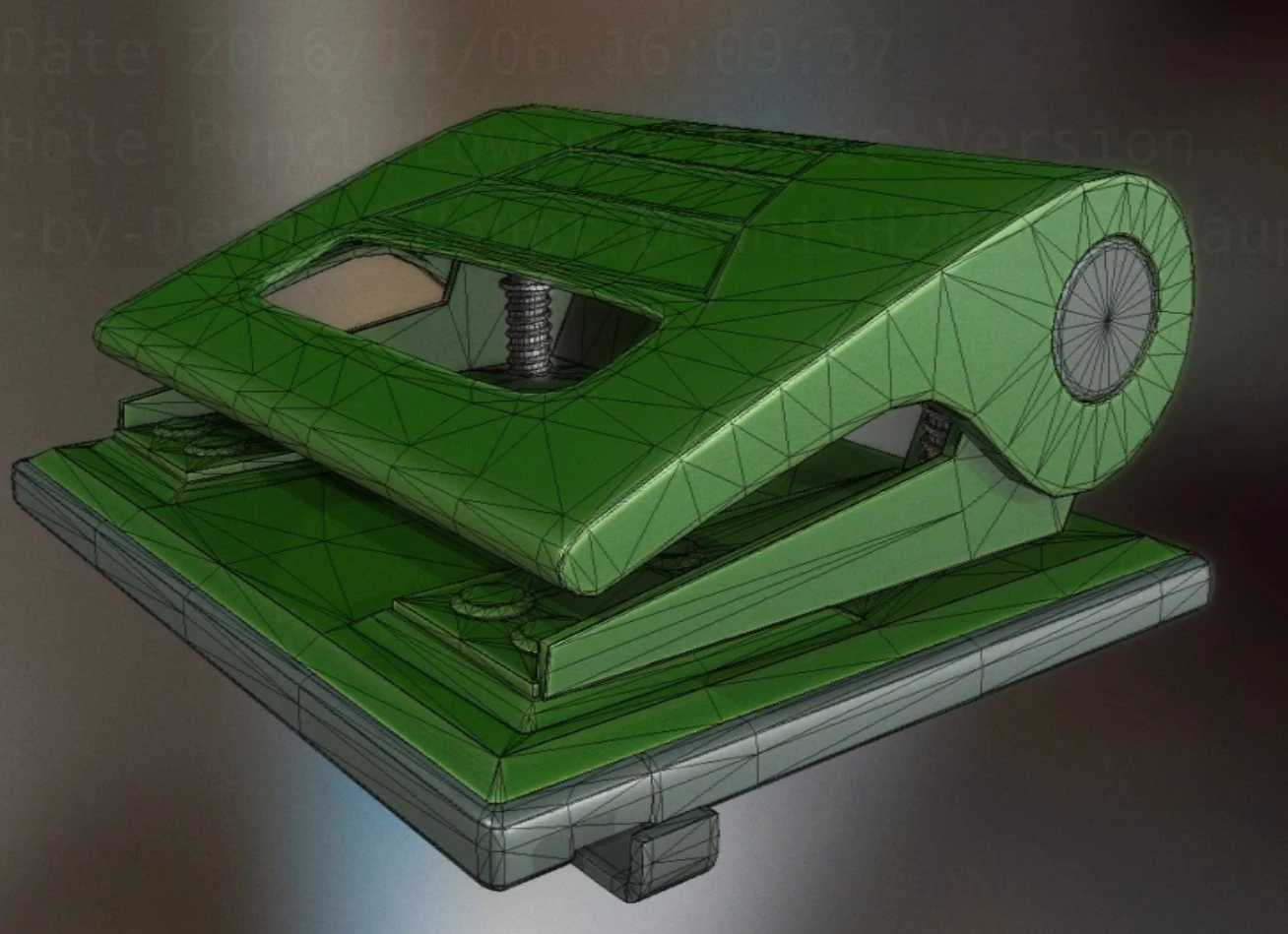 hole punch basic version rigged and animated 3D Model .c4d .max .obj .3ds .fbx .stl .blend 