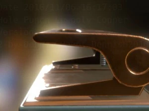 hole punch copper version rigged and animated 3D Model