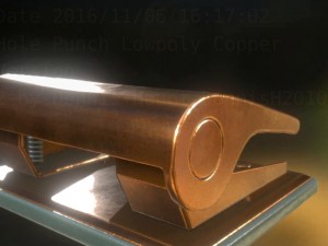 hole punch copper version rigged and animated Modelo 3D