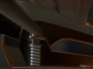 hole punch copper version rigged and animated Modelo 3D