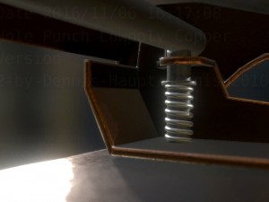 hole punch copper version rigged and animated Modelo 3D