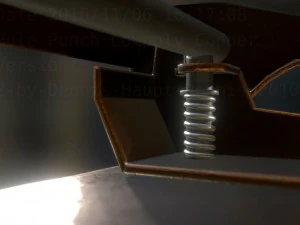 hole punch copper version rigged and animated 3D Model