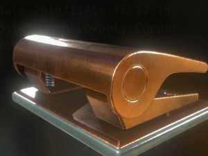 hole punch copper version rigged and animated Modelo 3D