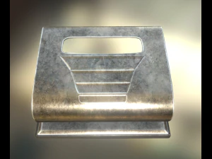hole punch brass version rigged and animated 3D Model