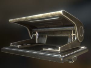 hole punch brass version rigged and animated Modelo 3D