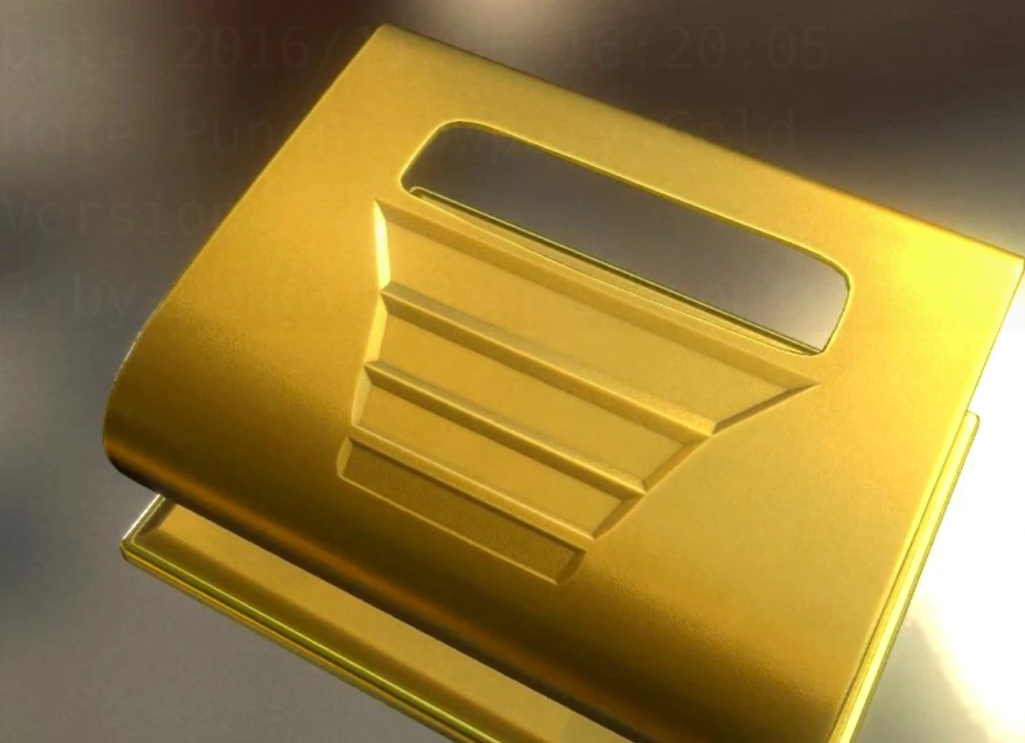 hole punch gold version rigged and animated 3D Model .c4d .max .obj .3ds .fbx .stl .blend