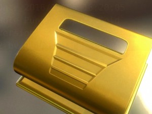 hole punch gold version rigged and animated Modèle 3D