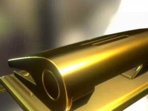hole punch gold version rigged and animated 3D Model
