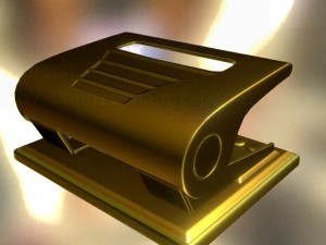 hole punch gold version rigged and animated 3D Model