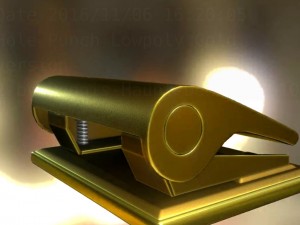 hole punch gold version rigged and animated 3D Model