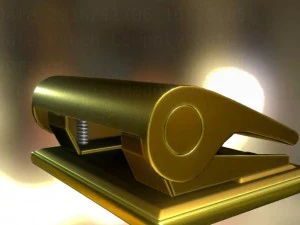 hole punch gold version rigged and animated 3D Model