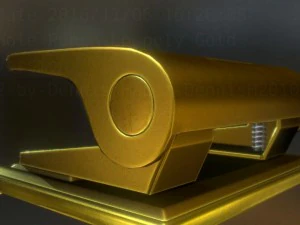 hole punch gold version rigged and animated 3D Model