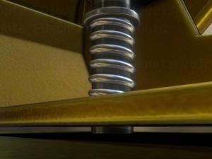 hole punch gold version rigged and animated 3D Model