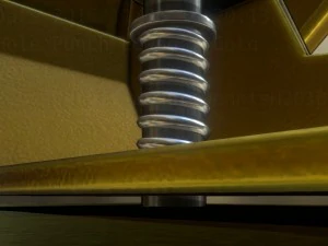 hole punch gold version rigged and animated 3D Model