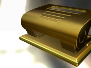 hole punch gold version rigged and animated 3D Model
