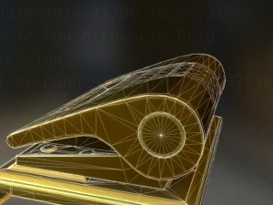 hole punch gold version rigged and animated 3D Model