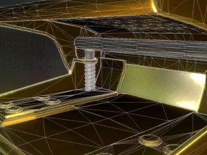 hole punch gold version rigged and animated 3D Model