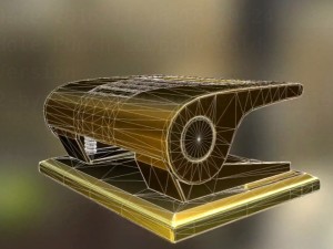 hole punch gold version rigged and animated 3D Model